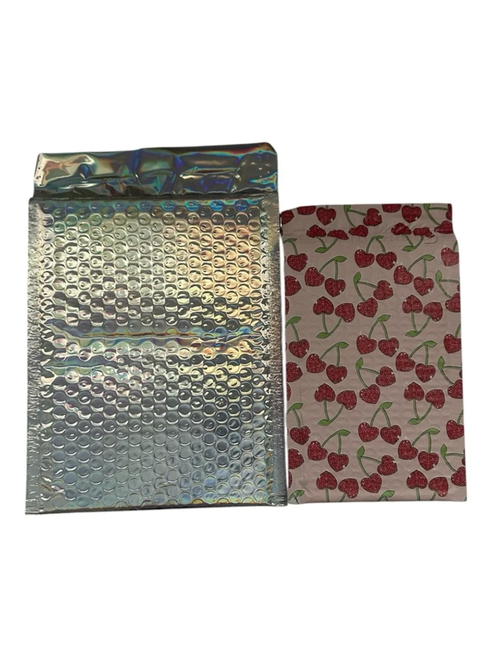 15 Count Poly Bubble Mailers Silver Holographic or Disco Cherry Mix Sizes